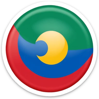 emoji de bandera gitana azul verde y círculo SOLO DE COLO ROJO en el centro  sticker