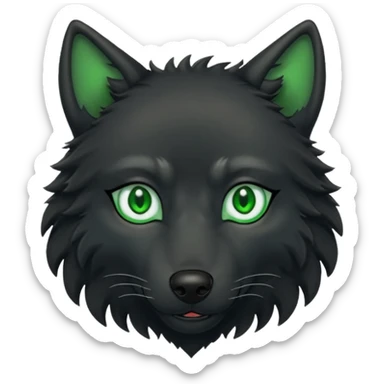 black wold with green eyes sticker