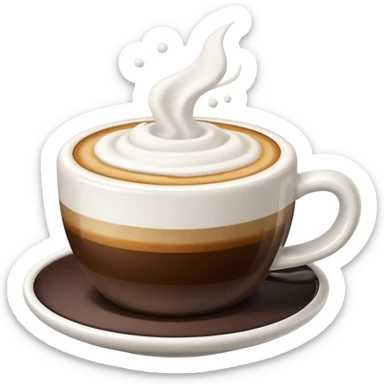 tazzina di caffè con schiuma, isolated on white background sticker