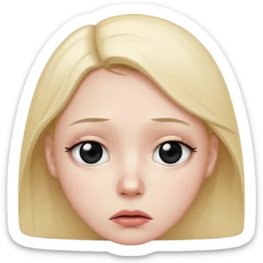 sad and confused with black eyes sticker