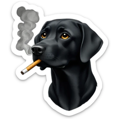 Labrador-noir-smoking sticker