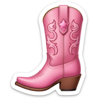 Pink cowboy boot sticker