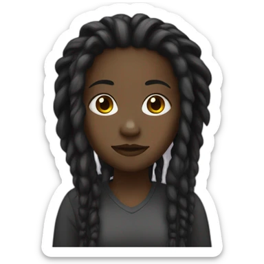 dark girl with dreadlocks sticker