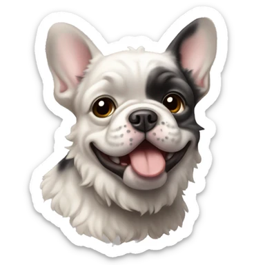Merle fluffy Frenchie  sticker