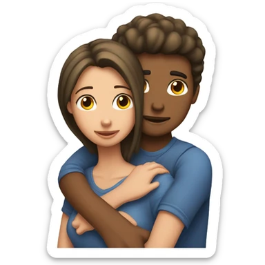 A girl having her head on her boyfriend’s shoulder sticker