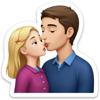 Tall guy kissing a short girl sticker