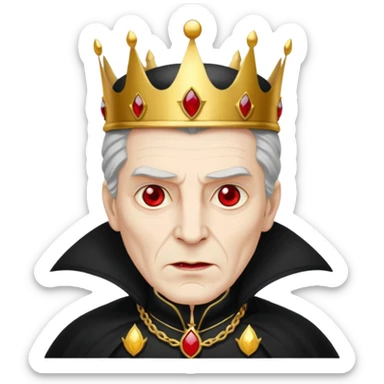 Vampire King, Elder vampire in royal black coat, wearing a crown, red eyes.
 sticker