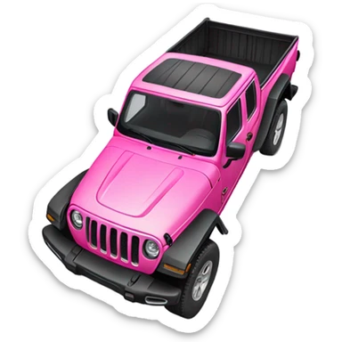Realistic pink Jeep Gladiator truck. sticker