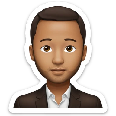 John Legend with dark brown hair sticker