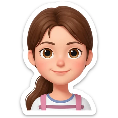 Girl with ponytail sticker