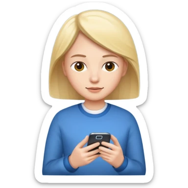 person holding a phone writing an email sticker