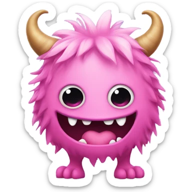 monster with hearts and pink and cute  sticker