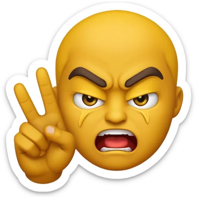 angry emoji with angry hand sign sticker