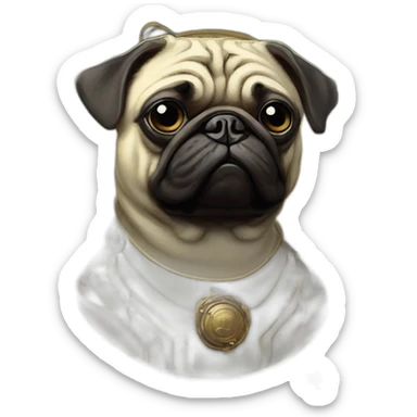 A cyberpunk pug in Art Nouveau style during 1910 sticker