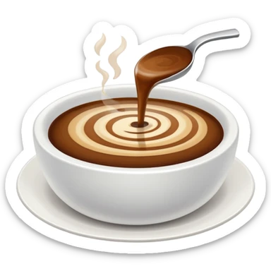 still brown liquid in white bowl sticker