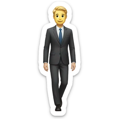 white male with in suit and pants walk sticker