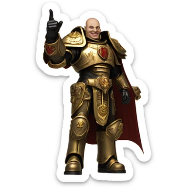 adeptus custodes from warhammer 40k giving a thumbs up sticker