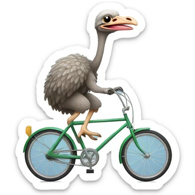 ostrich riding a bike sticker