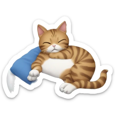cat in a bed laying down with phone sticker