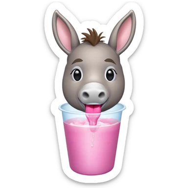 donkey drinking slush sticker