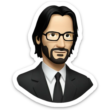 Keanu Reeves in glasses from Matrix sticker