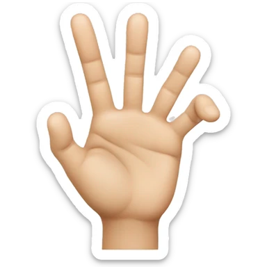 a hand with 3 fingers up, the thumb, pointing finger and middle finger are all up sticker