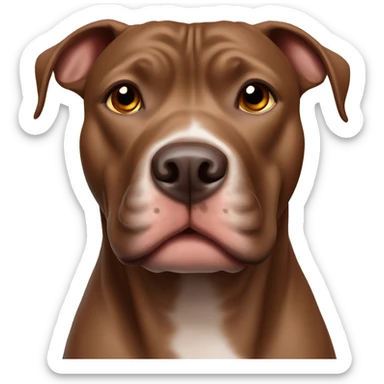 brown pitbull with light brown eyes sticker
