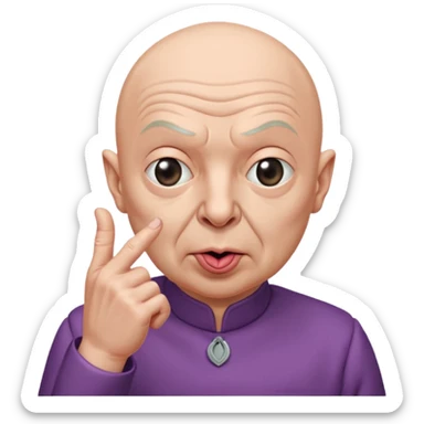 Dr evil from austin powers with his pinky to his mouth sticker