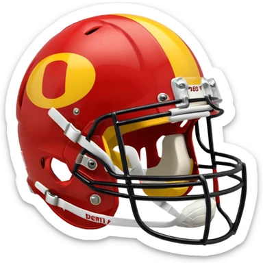 college football player helmets red & yellow mix sticker