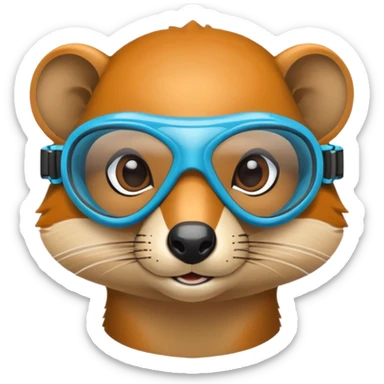 mongoose wearing snorkel goggles sticker