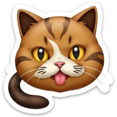 Cat licking poop sticker