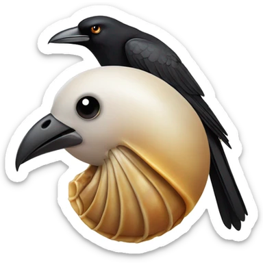 shell on top of a crow sticker