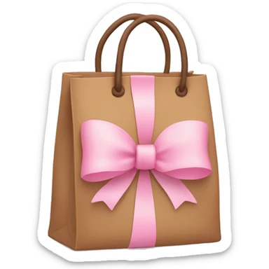 Brown bag with pastel pink bow sticker