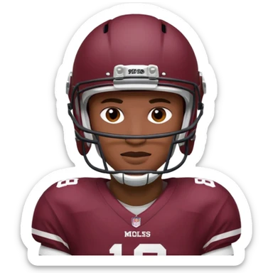college football player Maroon color sticker