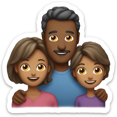 Mom and dad, with two daughters and a son sticker