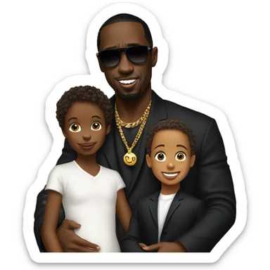 P diddy with a child sticker