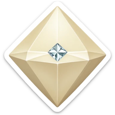 diamond shape carved from ivory. square tilted 45 degreeshead on view sticker