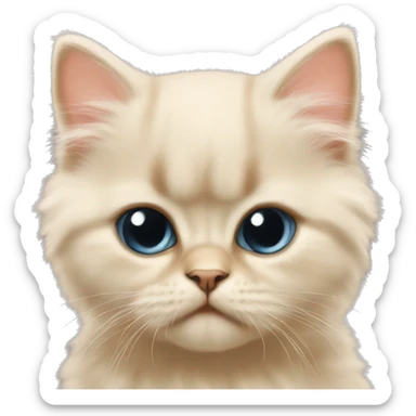 Cute beige Persian kitten kisses sticker