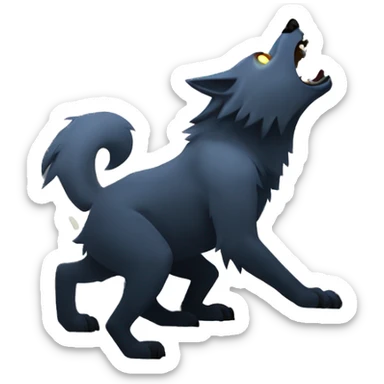 Werewolf howling at the moon sticker