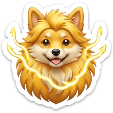 dog with electric waves sticker