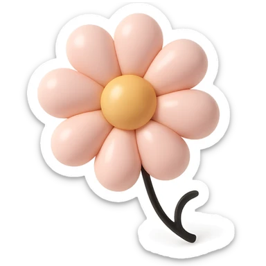 daisy flower in balloon style with pastel colors sticker