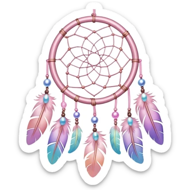 Iridescent pastel pink dreamcatcher sticker