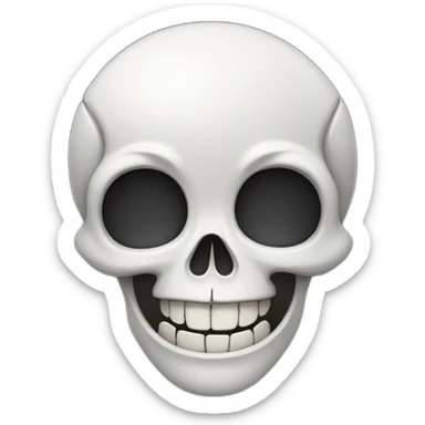 White Skull laughing with tears sticker