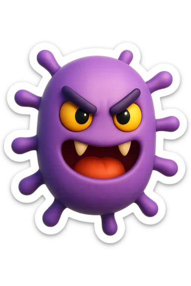 emoji 3d stile iphone di batteri intestinali cattivi 3d sticker