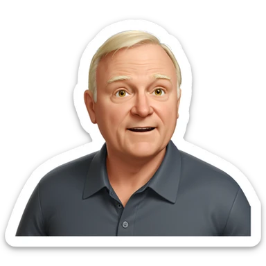 bald male in collared shirt sticker