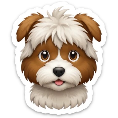 Small scruffy doodle dog sticker