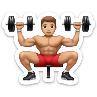 holding a heavy dumbbell in each hand to perform bench press sticker
