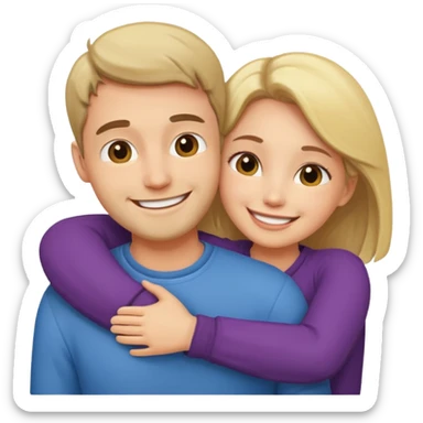 Hugging couple sticker