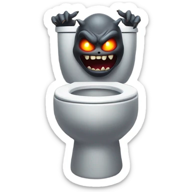 Scary demon in toilet sticker