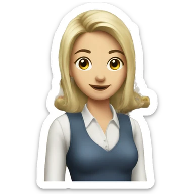 Caucasian girl working at a liquor store sticker